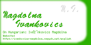 magdolna ivankovics business card